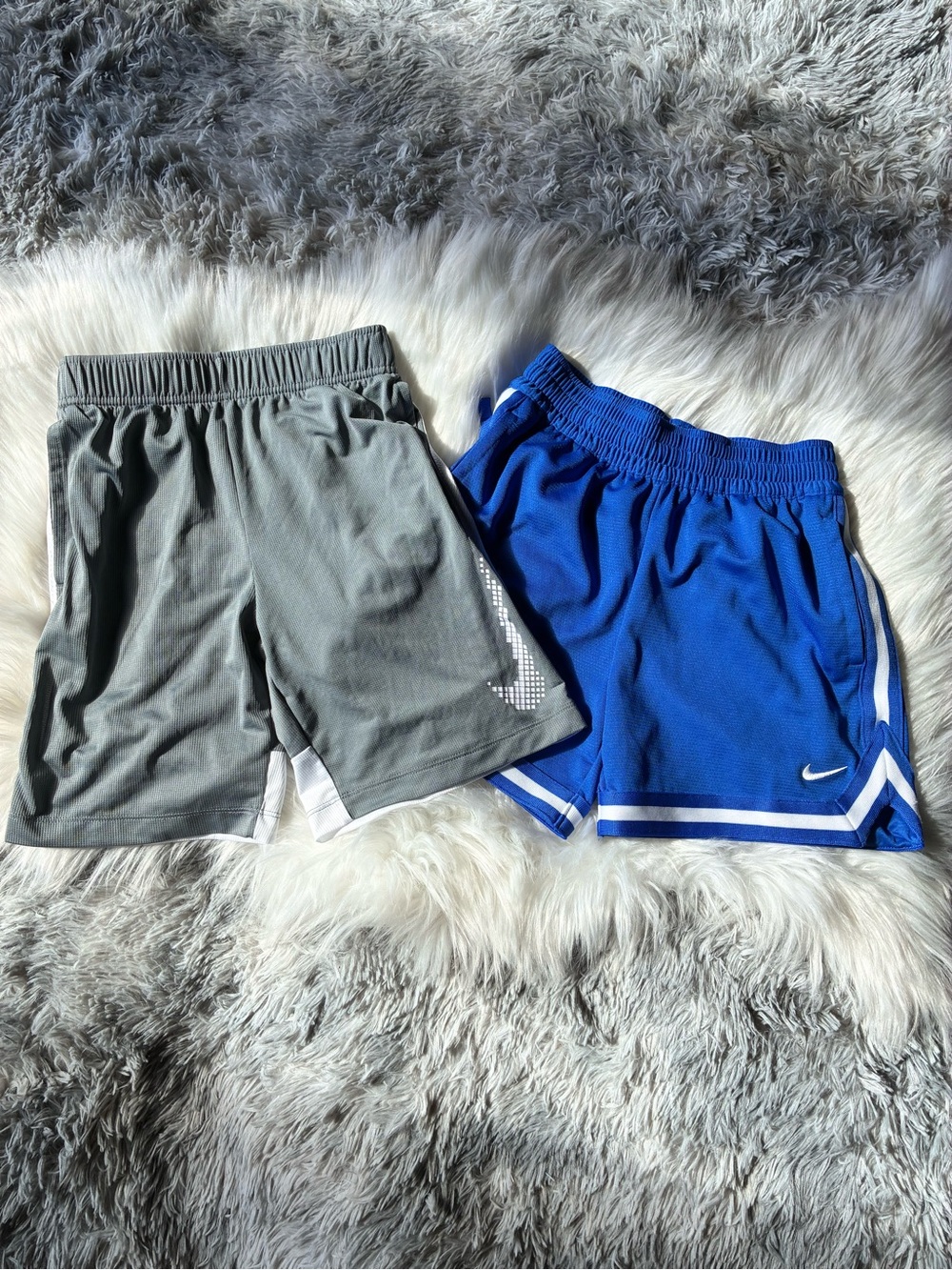 Nike Kids Blue and Gray Athletic Shorts Set